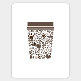 Coffee lover and paw prints Sticker